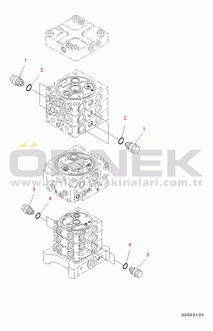 Komatsu PC130-8 S/N C30001-UP Main Control Valve(#C30001-)