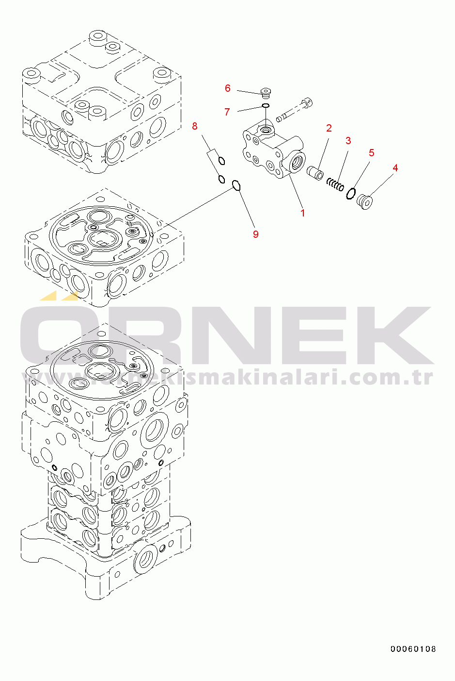 Komatsu PC130-8 S/N C30001-UP Main Control Valve(#C30001-)