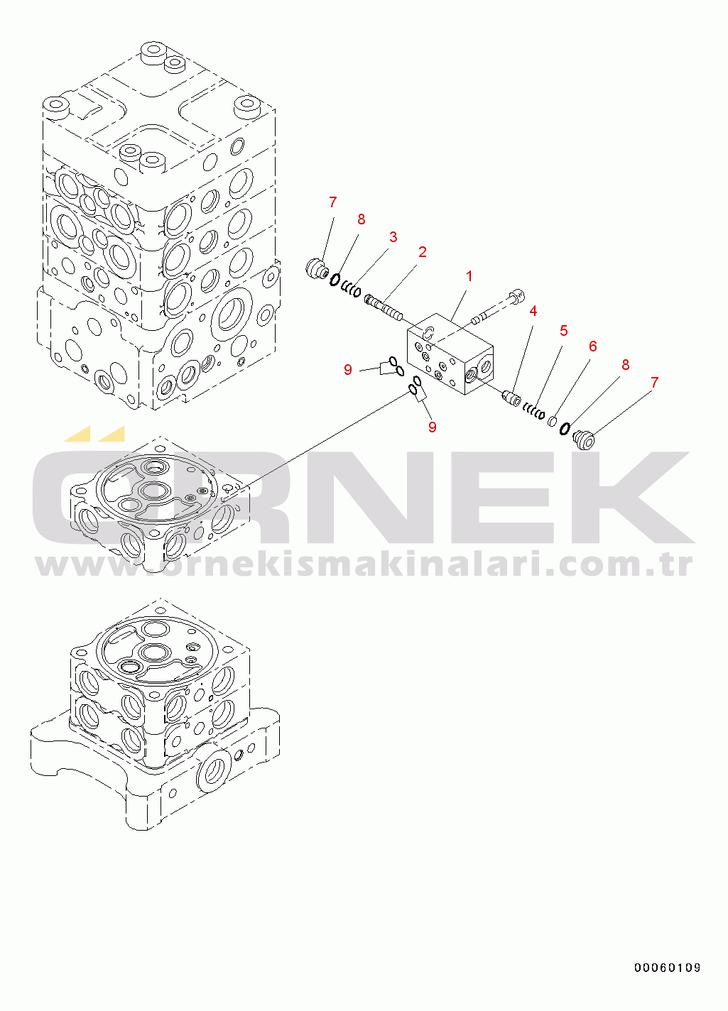 Komatsu PC130-8 S/N C30001-UP Main Control Valve(#C30001-)