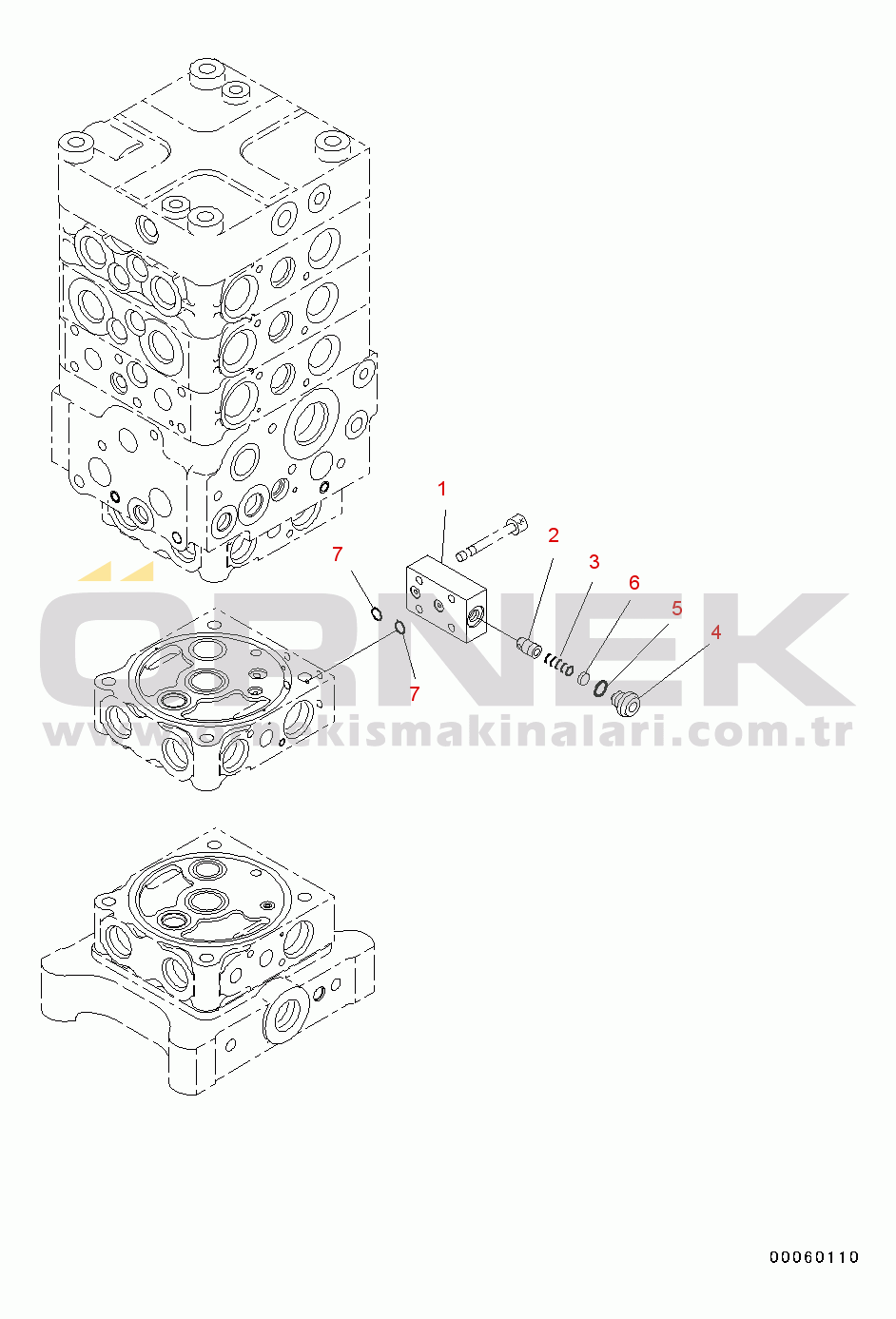 Komatsu PC130-8 S/N C30001-UP Main Control Valve(#C30001-)