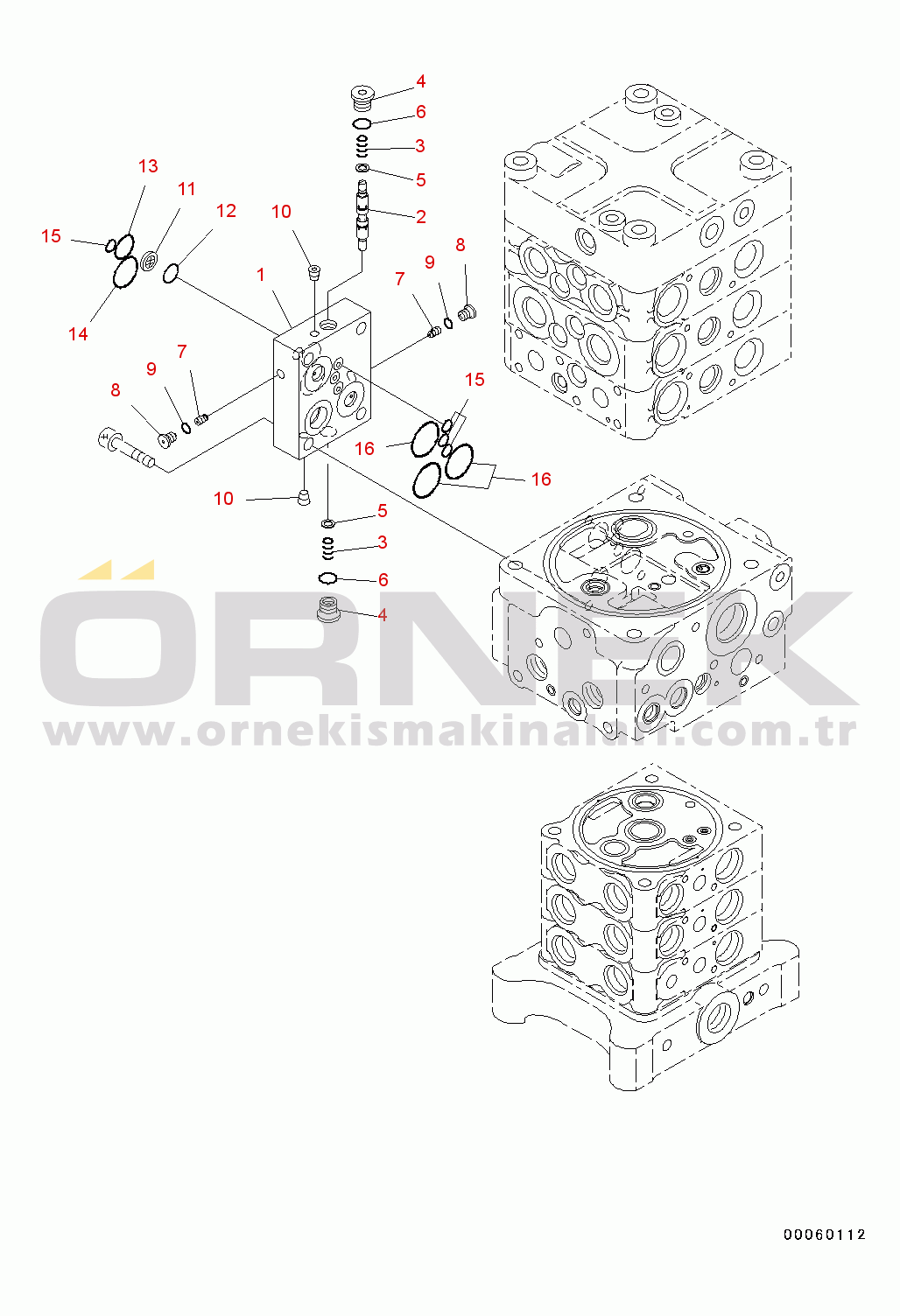 Komatsu PC130-8 S/N C30001-UP Main Control Valve(#C30001-)