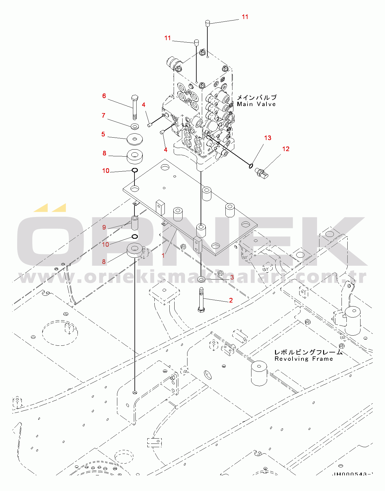 Komatsu PC130-8 S/N C30001-UP Main Control Valve(#C30001-)