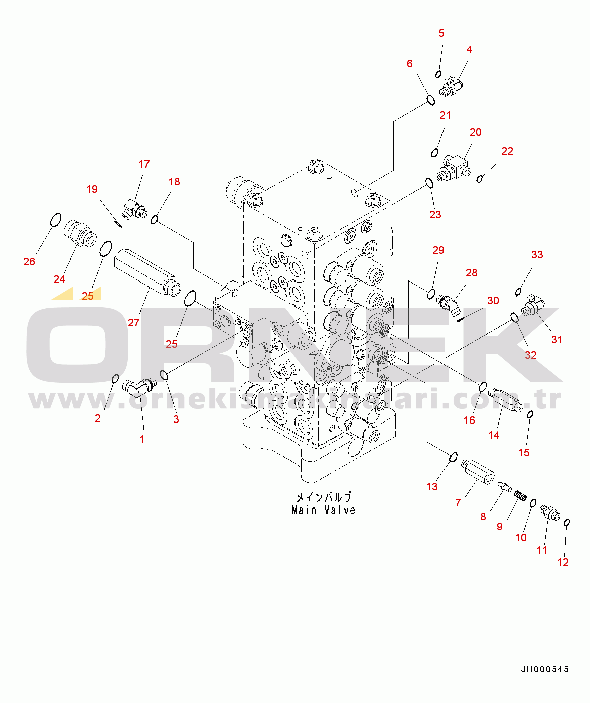 Komatsu PC130-8 S/N C30001-UP Main Control Valve(#C30001-)