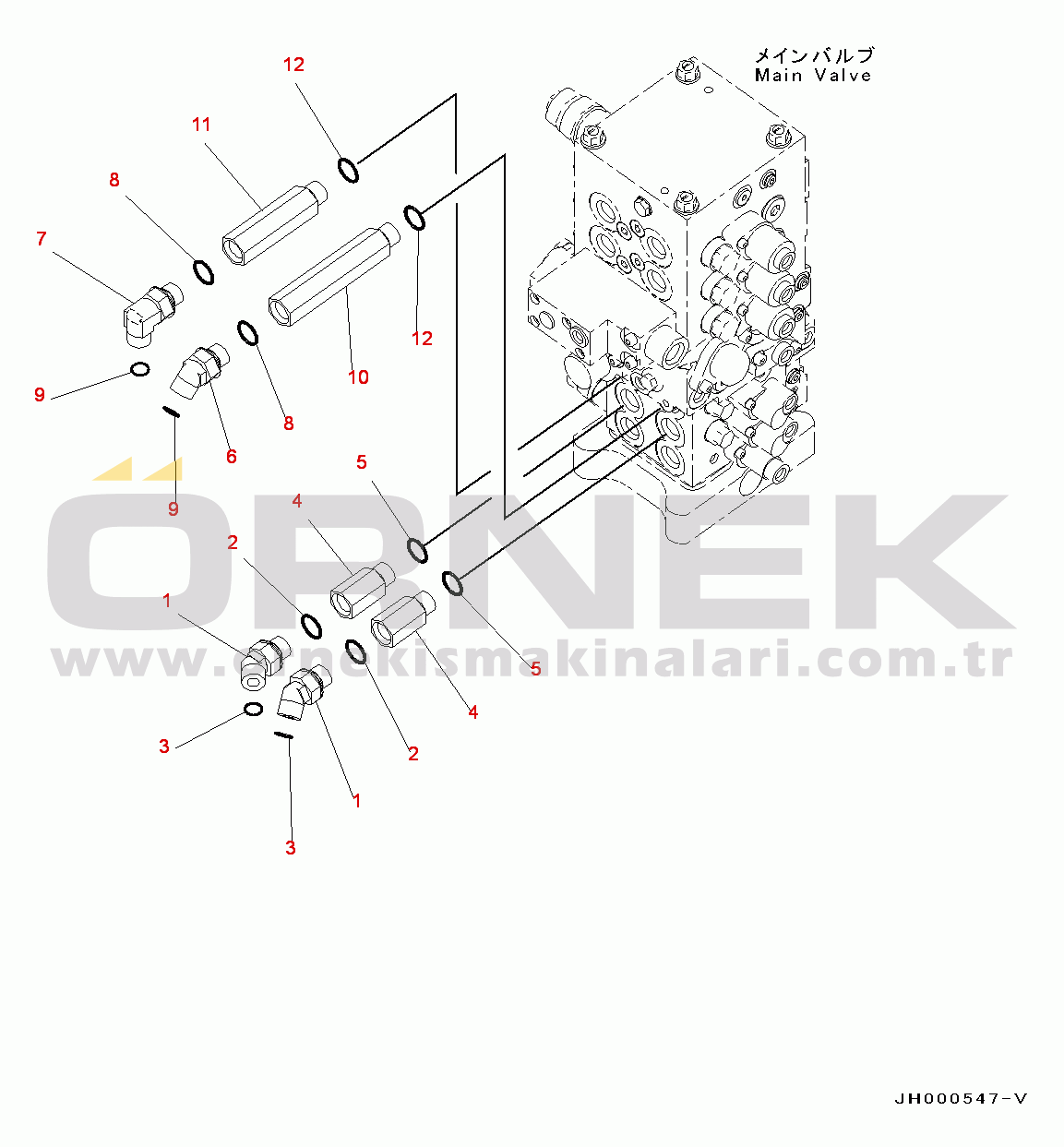 Komatsu PC130-8 S/N C30001-UP Main Control Valve(#C30001-)
