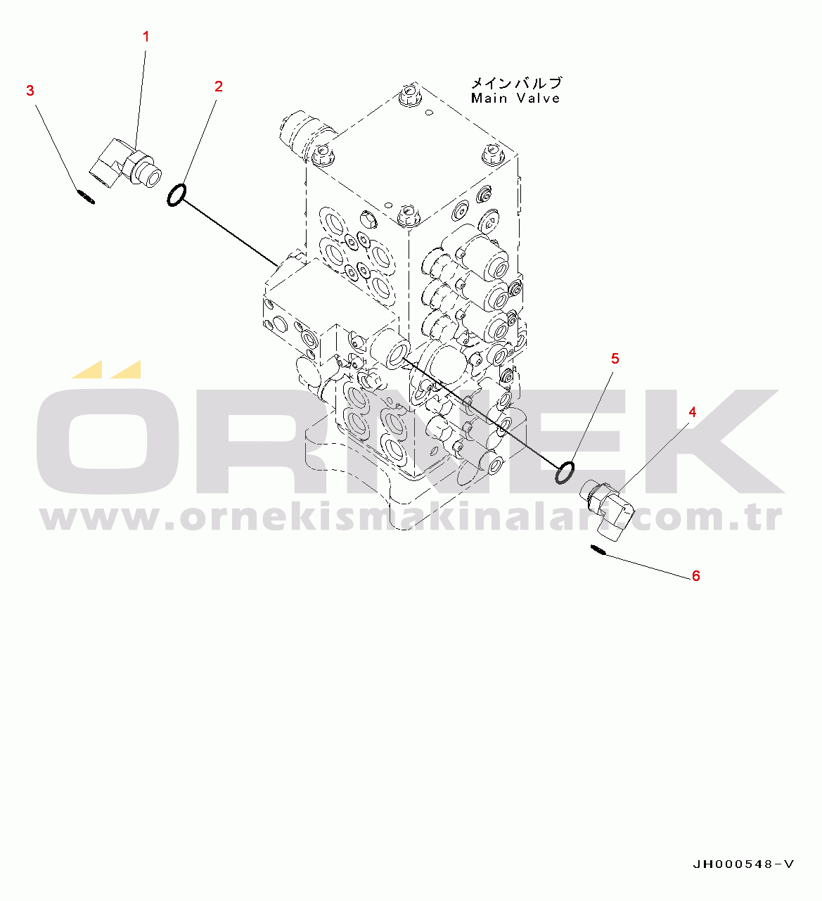 Komatsu PC130-8 S/N C30001-UP Main Control Valve(#C30001-)