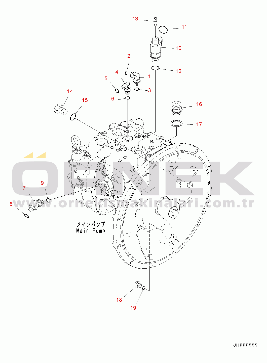 Komatsu PC130-8 S/N C30001-UP Main Piston Pump(#C30001-)
