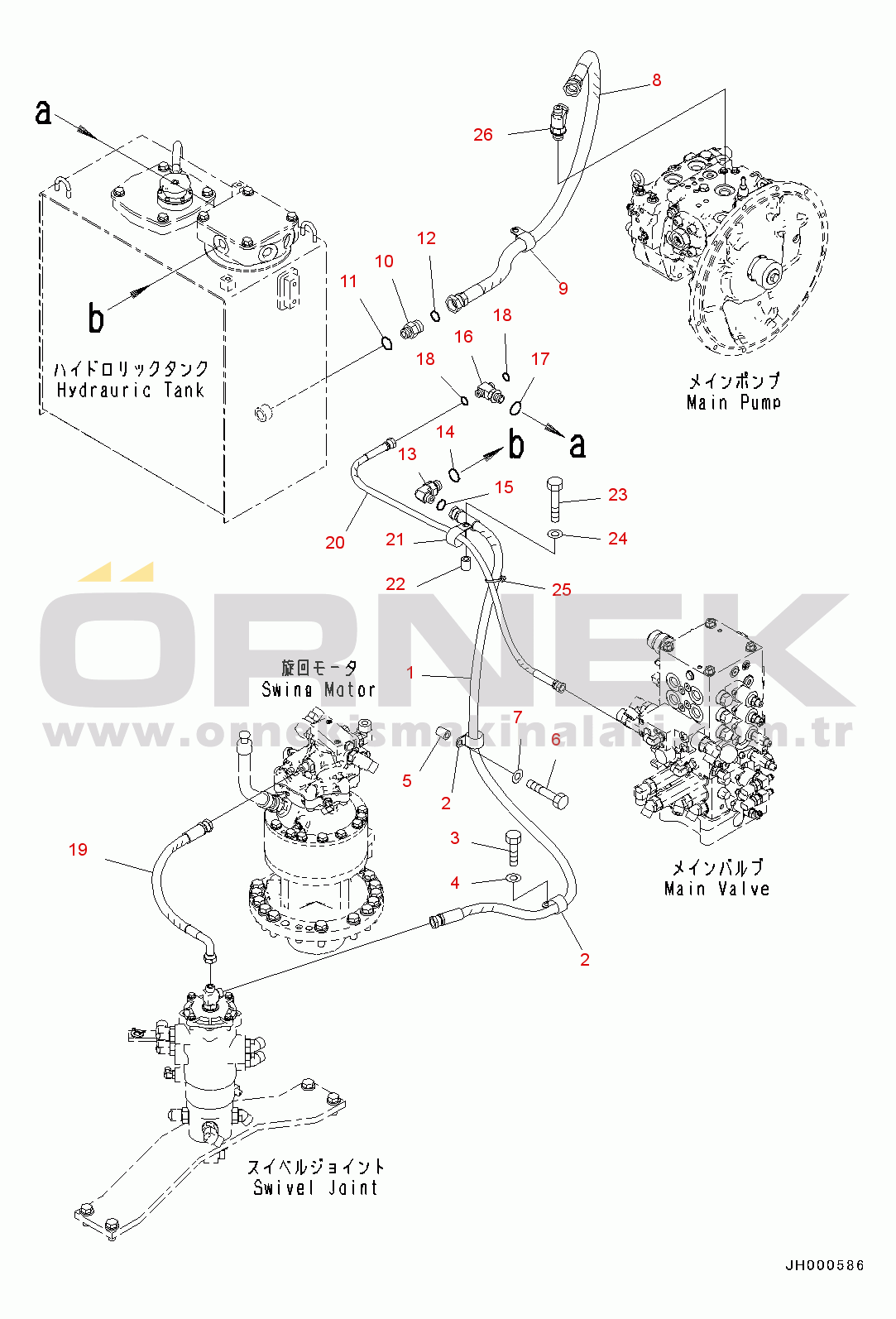 Komatsu PC130-8 S/N C30001-UP Drain Circuit(#C30001-)