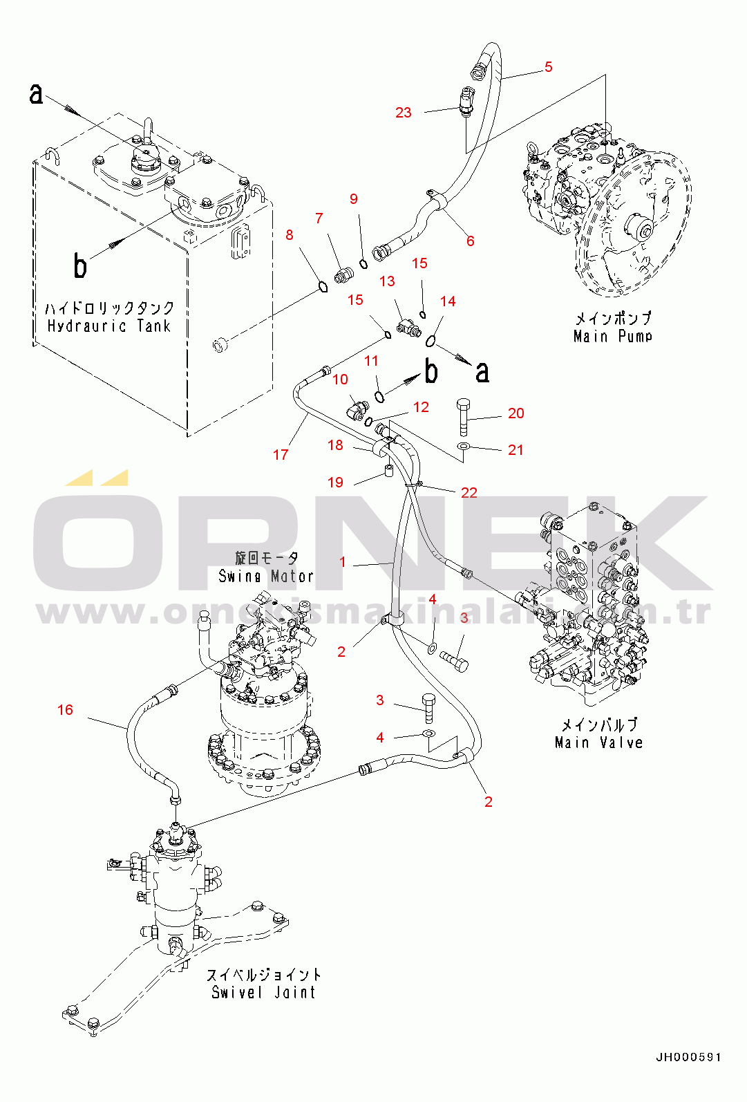Komatsu PC130-8 S/N C30001-UP Drain Circuit, 1-actuator(#C30001-)