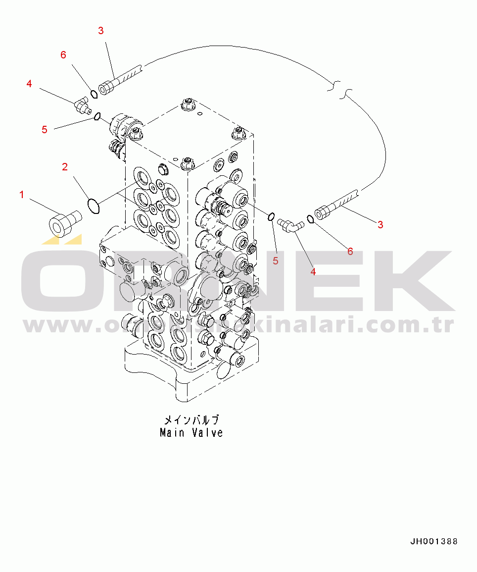 Komatsu PC130-8 S/N C30001-UP Service Valve Circuit, 1-actuator(#C30001-)