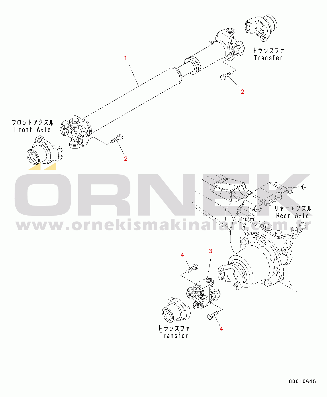 Komatsu WA200-6 S/N C10001-UP Drive Shaft (#C10001-)