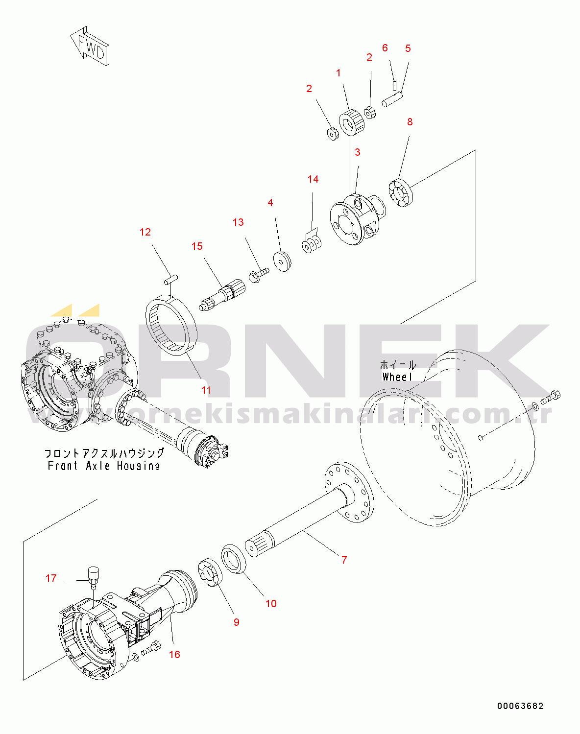 Komatsu WA200-6 S/N C10001-UP Front Axle Final Drive And Housing, RHS (#C10001-)