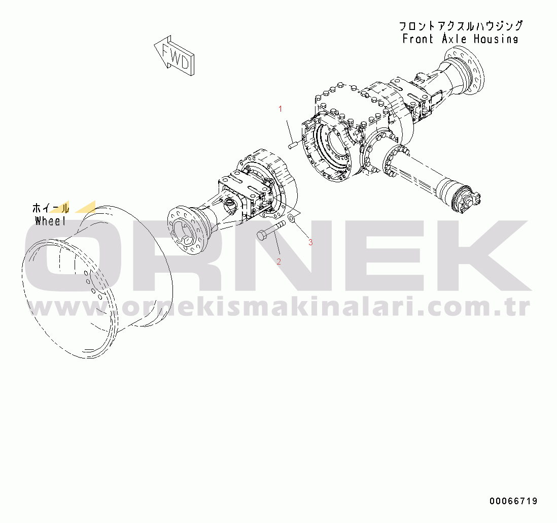 Komatsu WA200-6 S/N C10001-UP Front Axle Related Parts (#C10001-)