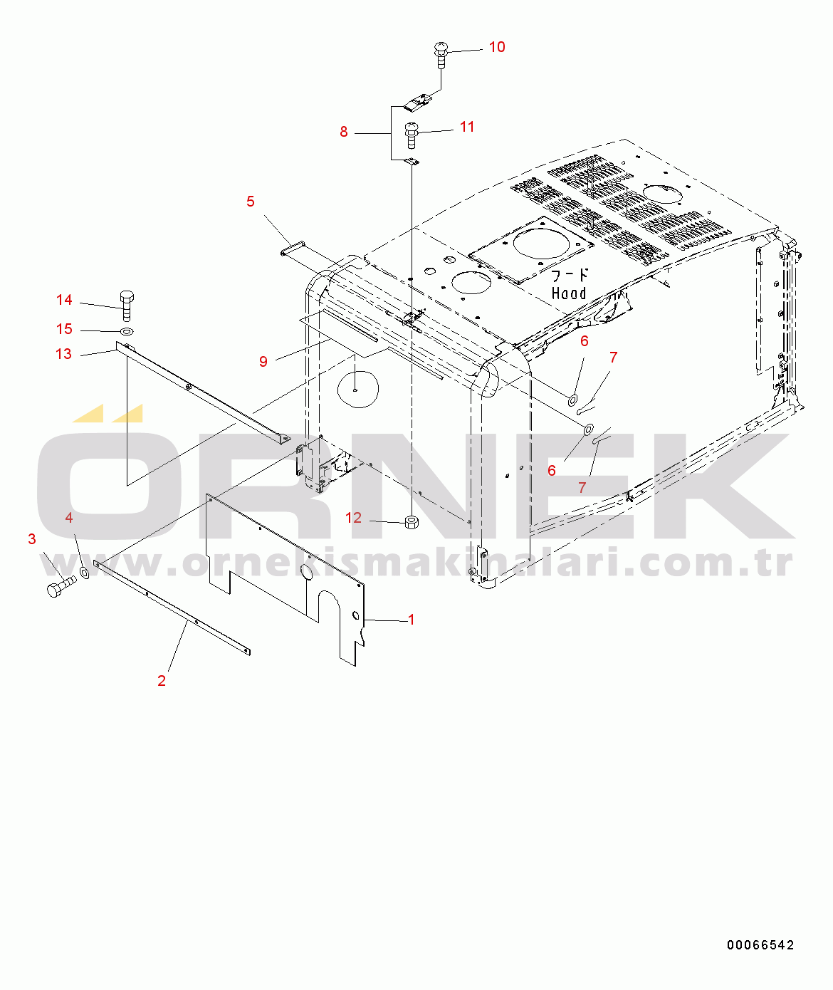 Komatsu WA200-6 S/N C10001-UP Engine Hood Related Parts (#C10001-)