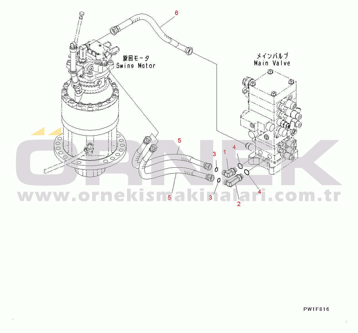 Komatsu PC160LC-8 S/N C20001-UP Swing Circuit (#C20001-)