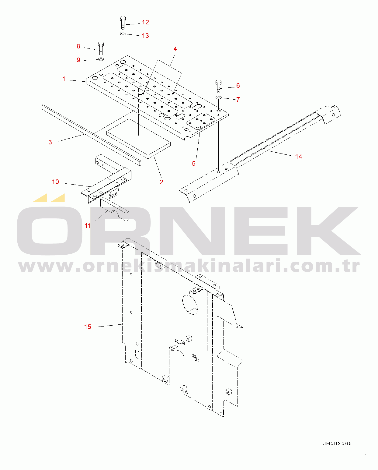 Komatsu PC160LC-8 S/N C20001-UP Machine Cab Partition, Upper (#C20001-)