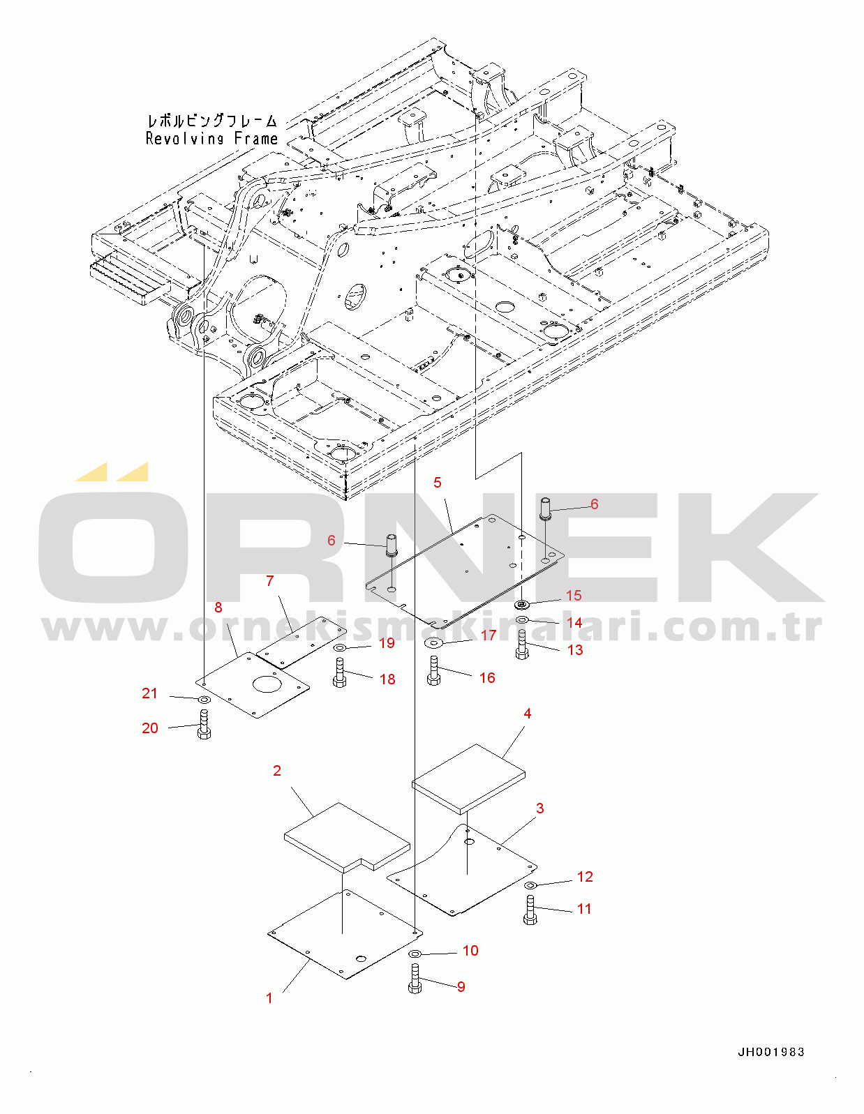 Komatsu PC160LC-8 S/N C20001-UP Under Cover (1/2) (#C20001-)