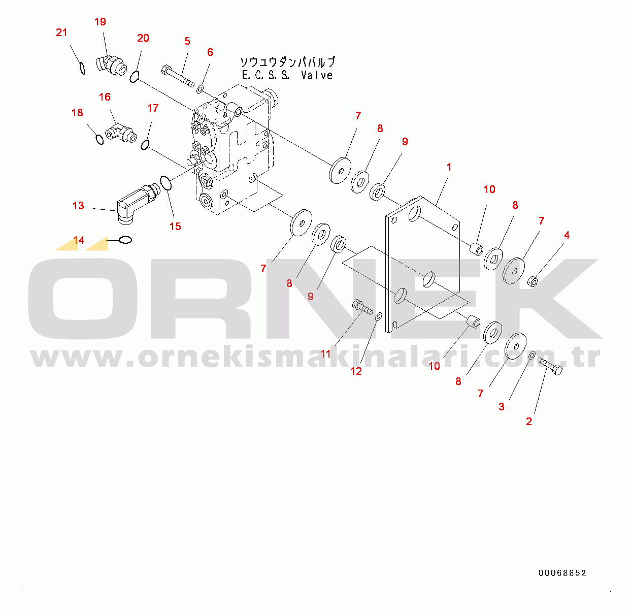Komatsu WA320-6 S/N 70291-UP Hydraulic Piping, E.C.S.S. Valve Mounting (#70291-)