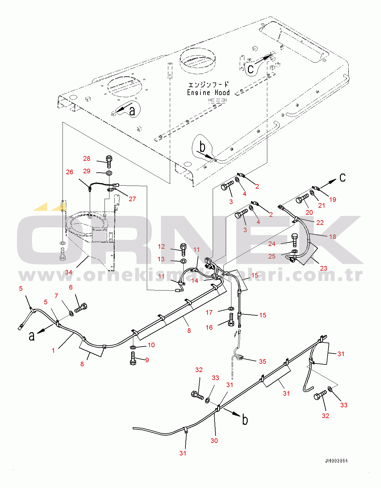 Komatsu D375A-6 S/N 60001-UP Engine Hood and Side Cover Group, Wiring Harness (#60001-)