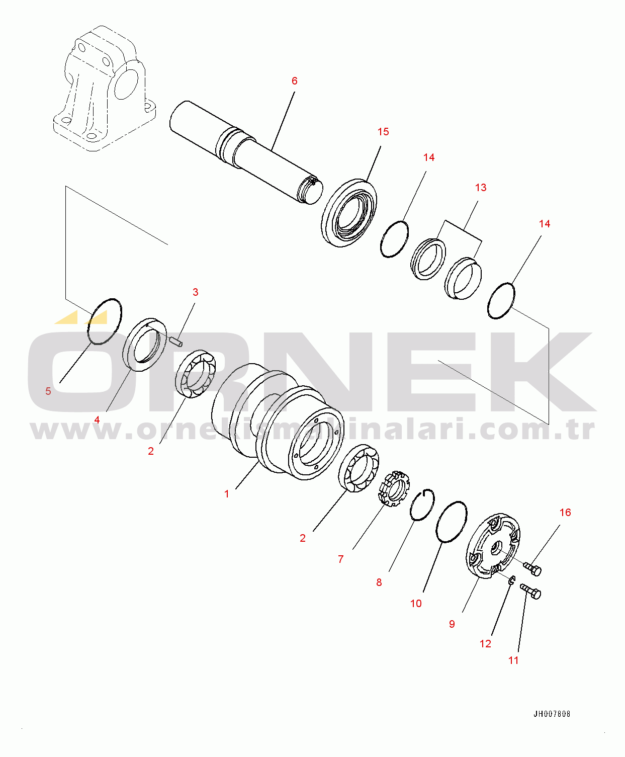 Komatsu D375A-6 S/N 60001-UP Track Frame, Carrier Roller, R.H. (#60001-)