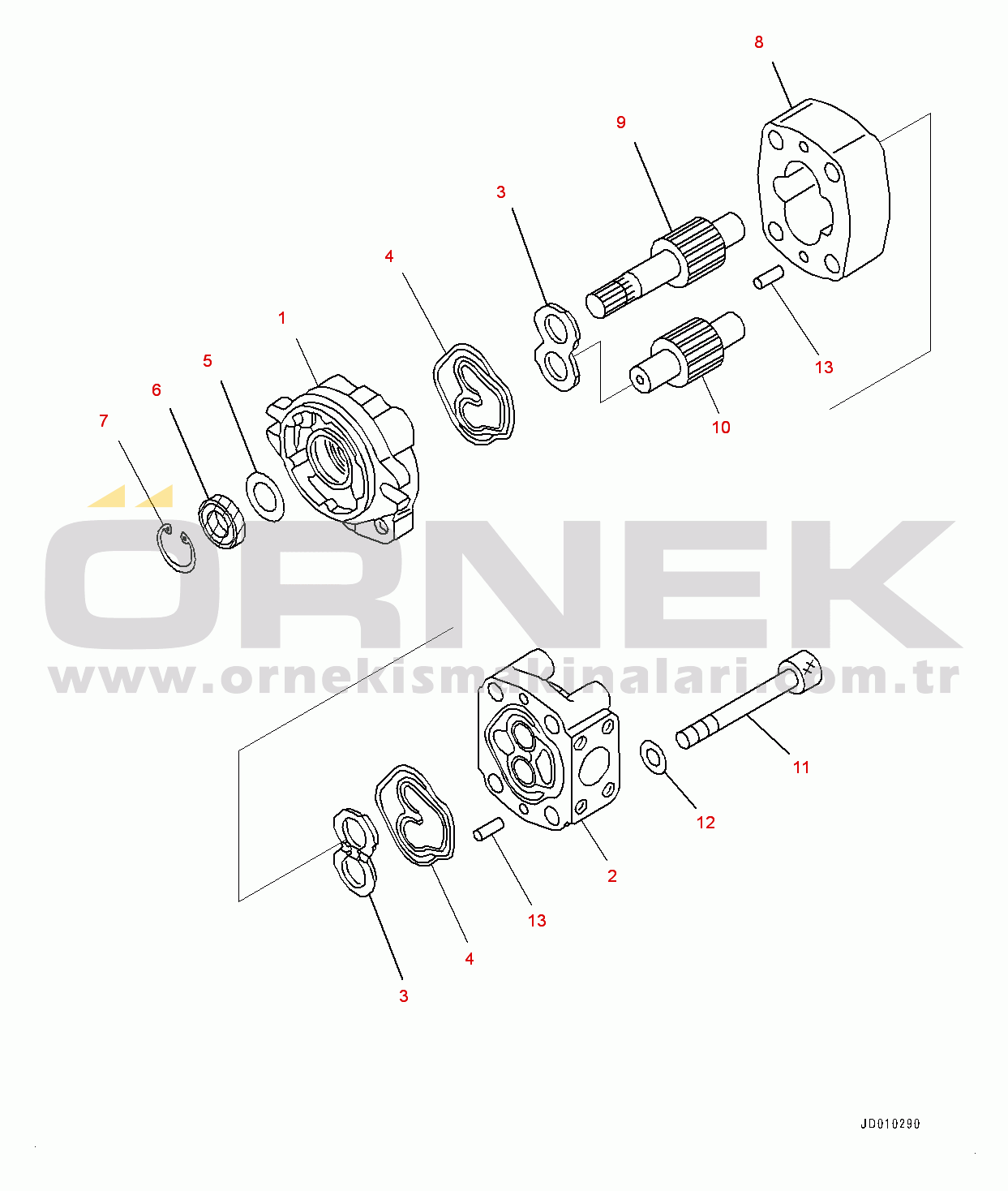 Komatsu WA380-6 S/N 65949-UP Torque Converter and Transmission, Inner Parts, Hydraulic Oil Pump (#65949-)