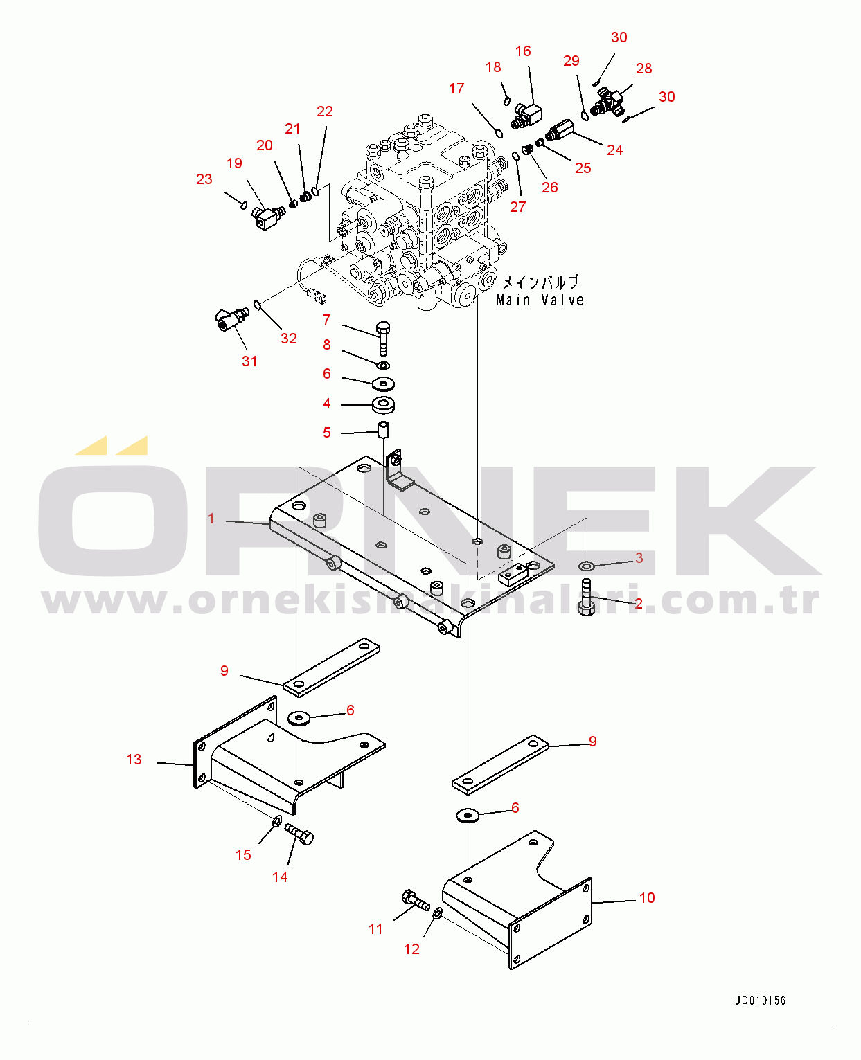 Komatsu WA380-6 S/N 65949-UP Hydraulic Control Valve, Control Valve Related Parts (1/2) (#65949-)