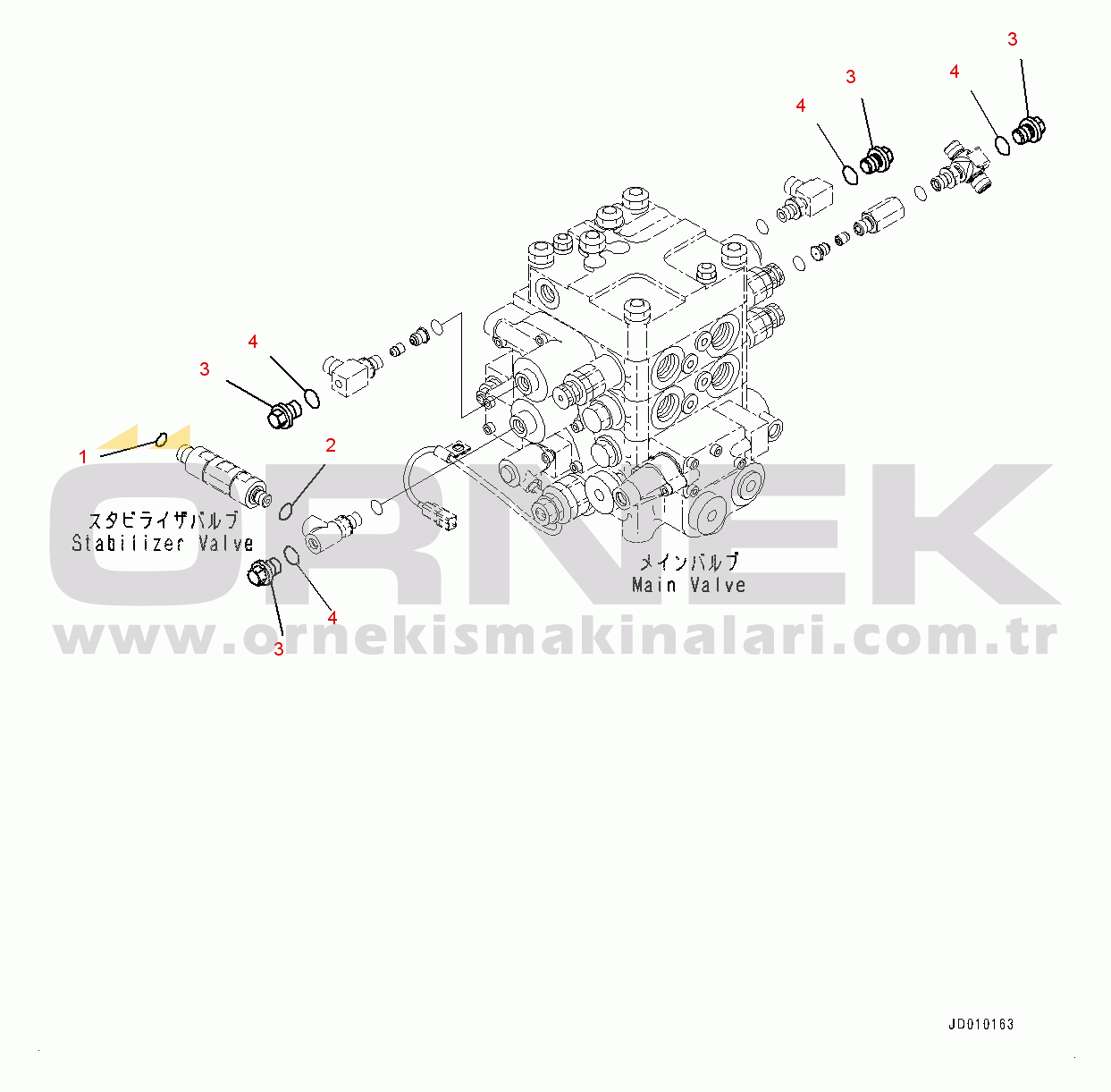 Komatsu WA380-6 S/N 65949-UP Hydraulic Control Valve, Stabilizer Valve Related Parts (#65949-)