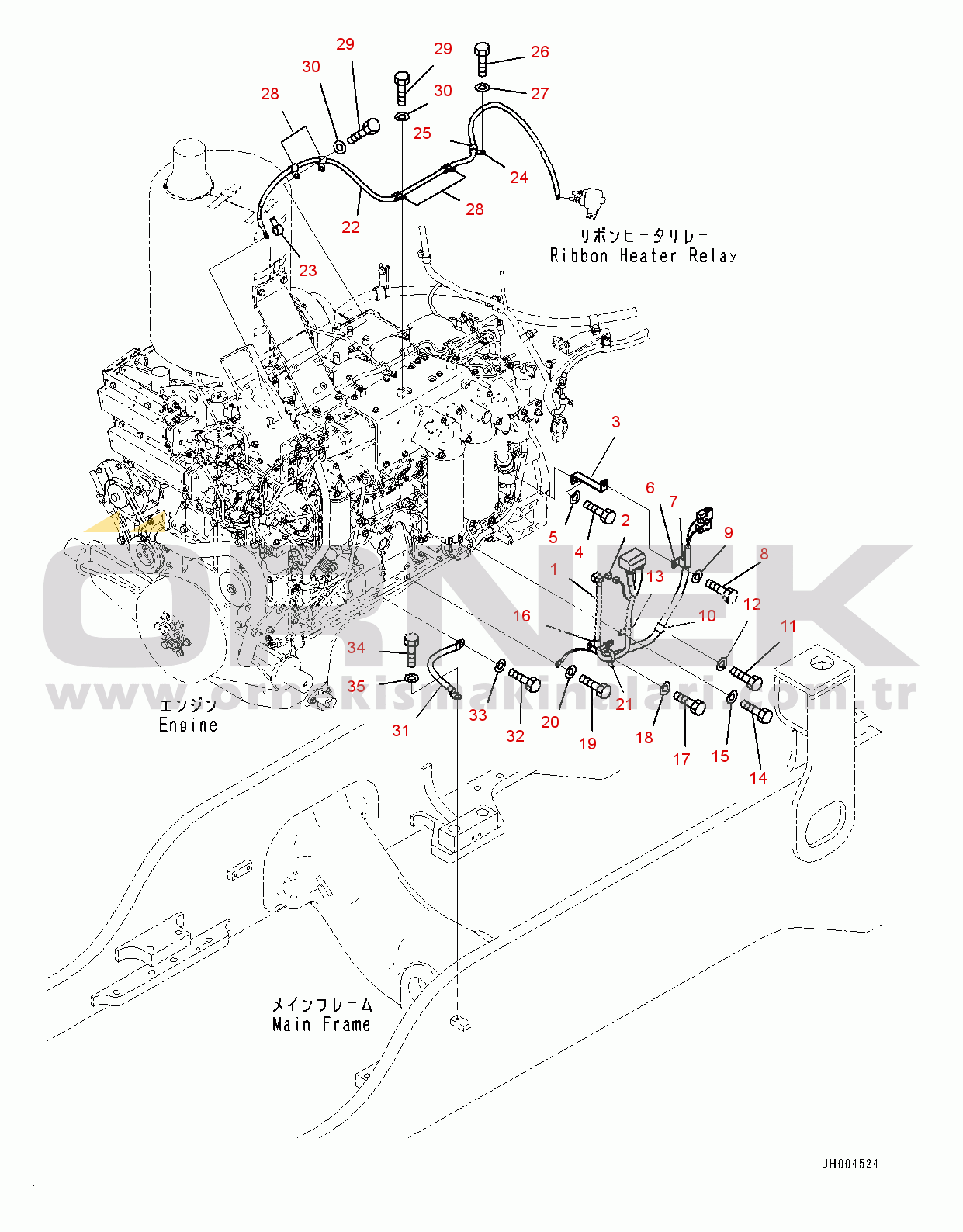 Komatsu D155AX-6 S/N 81028-UP Engine Wiring Harness,  (#81082-)