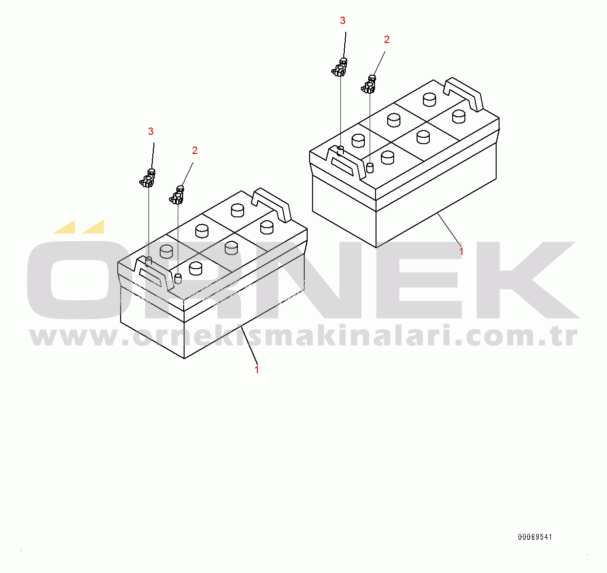 Komatsu D155AX-6 S/N 81028-UP Battery (#81028-)