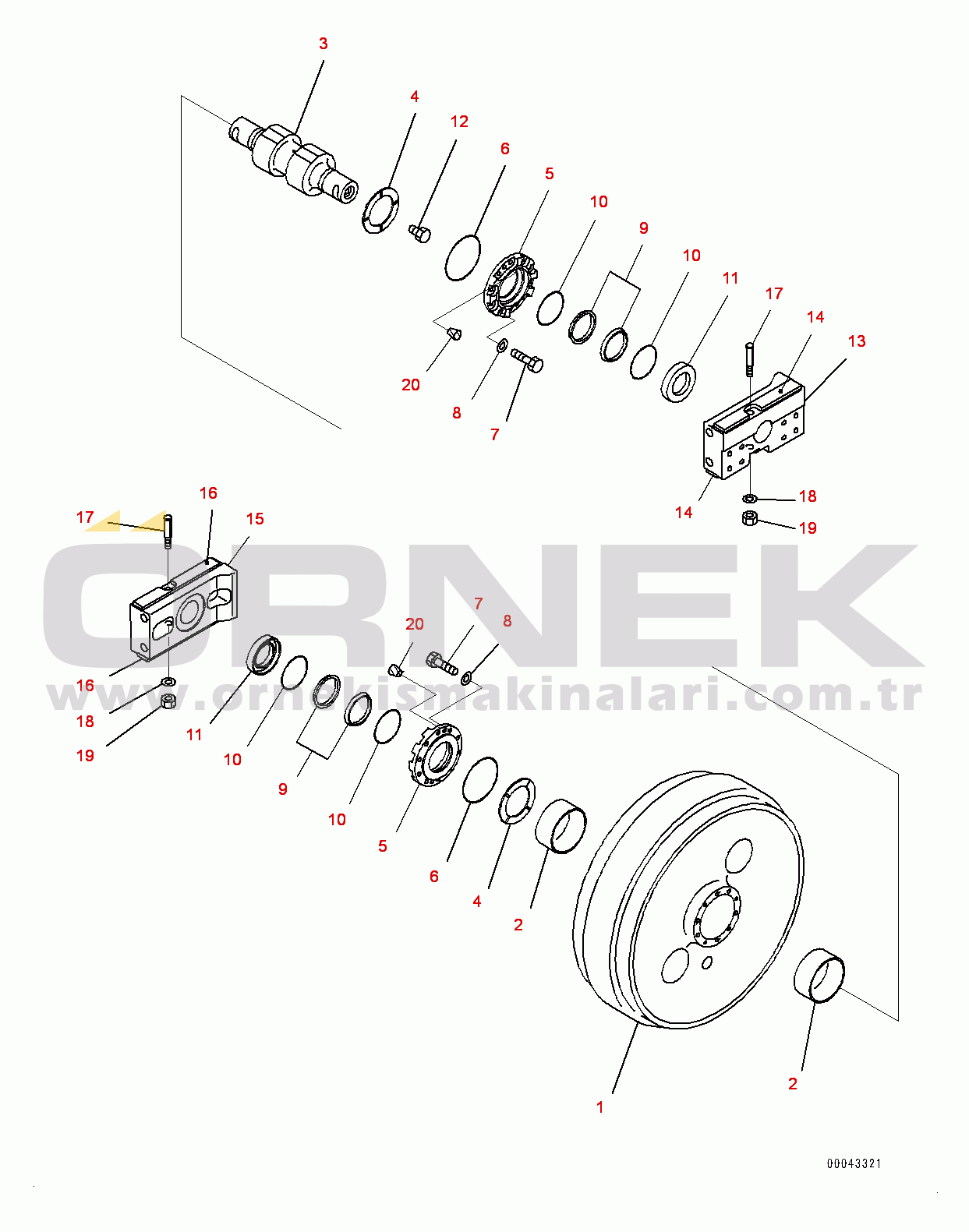 Komatsu D155AX-6 S/N 81028-UP Track Frame, Front Idler, L.H. (#81028-81149)