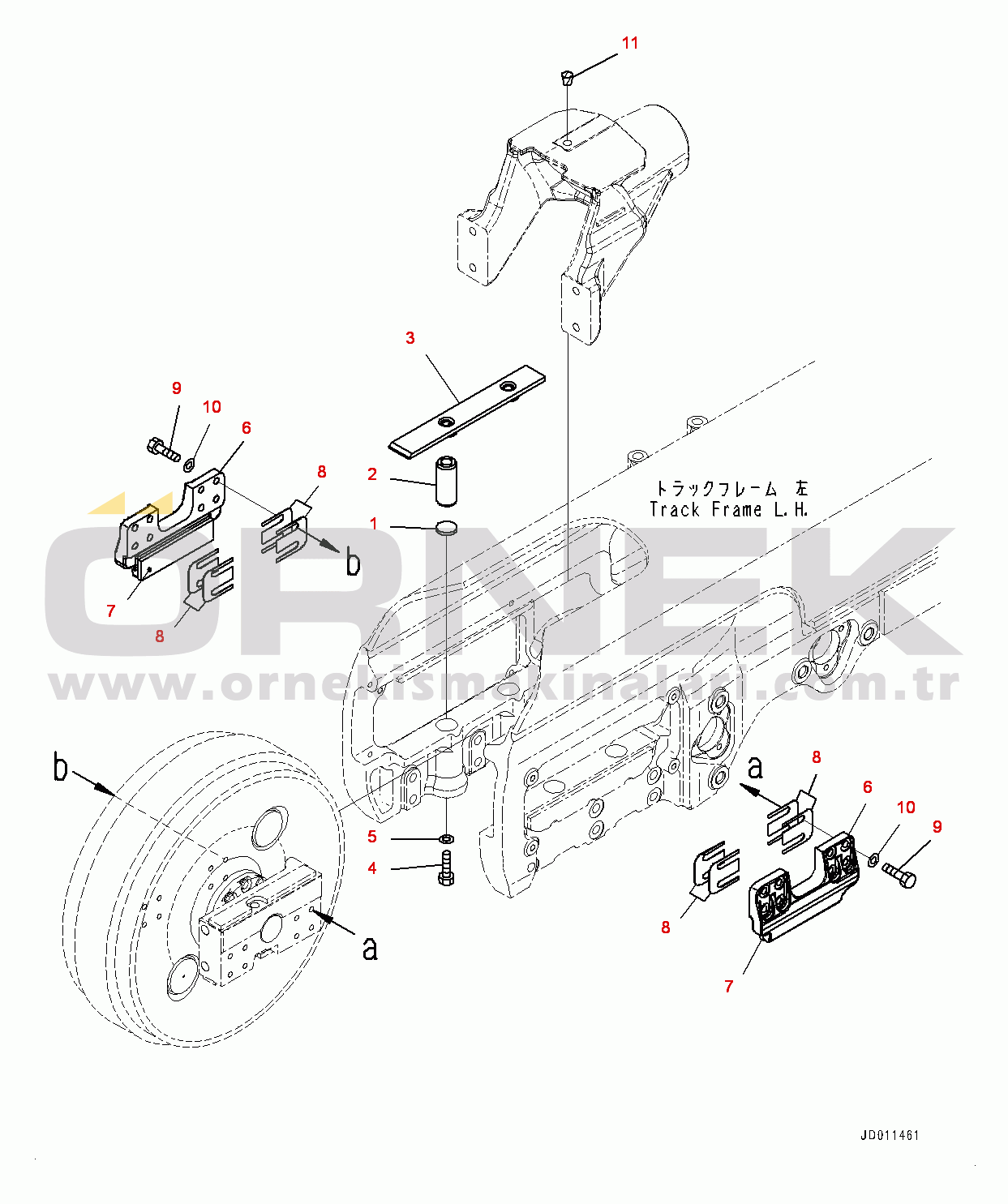 Komatsu D155AX-6 S/N 81028-UP Track Frame, Guide Plate, L.H. (#81028-81149)