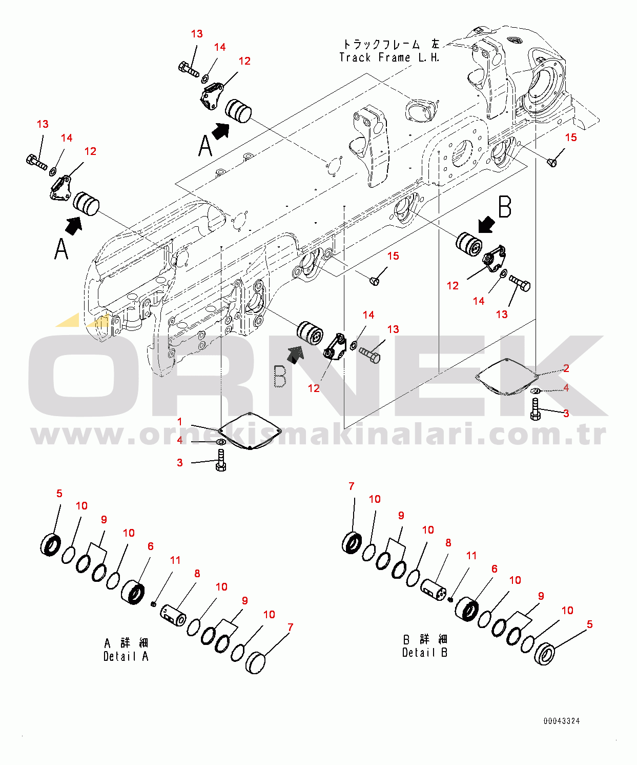 Komatsu D155AX-6 S/N 81028-UP Track Frame, Bogie Mounting, L.H. (#81028-81149)