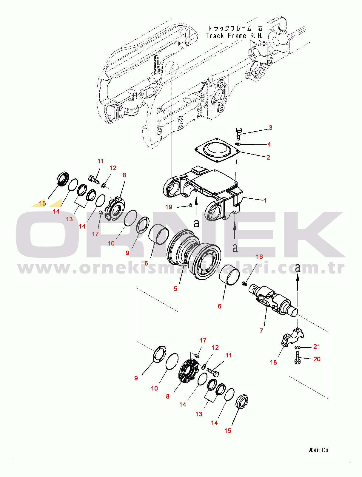 Komatsu D155AX-6 S/N 81028-UP Track Frame, Front Bogie, R.H. (#81028-81149)