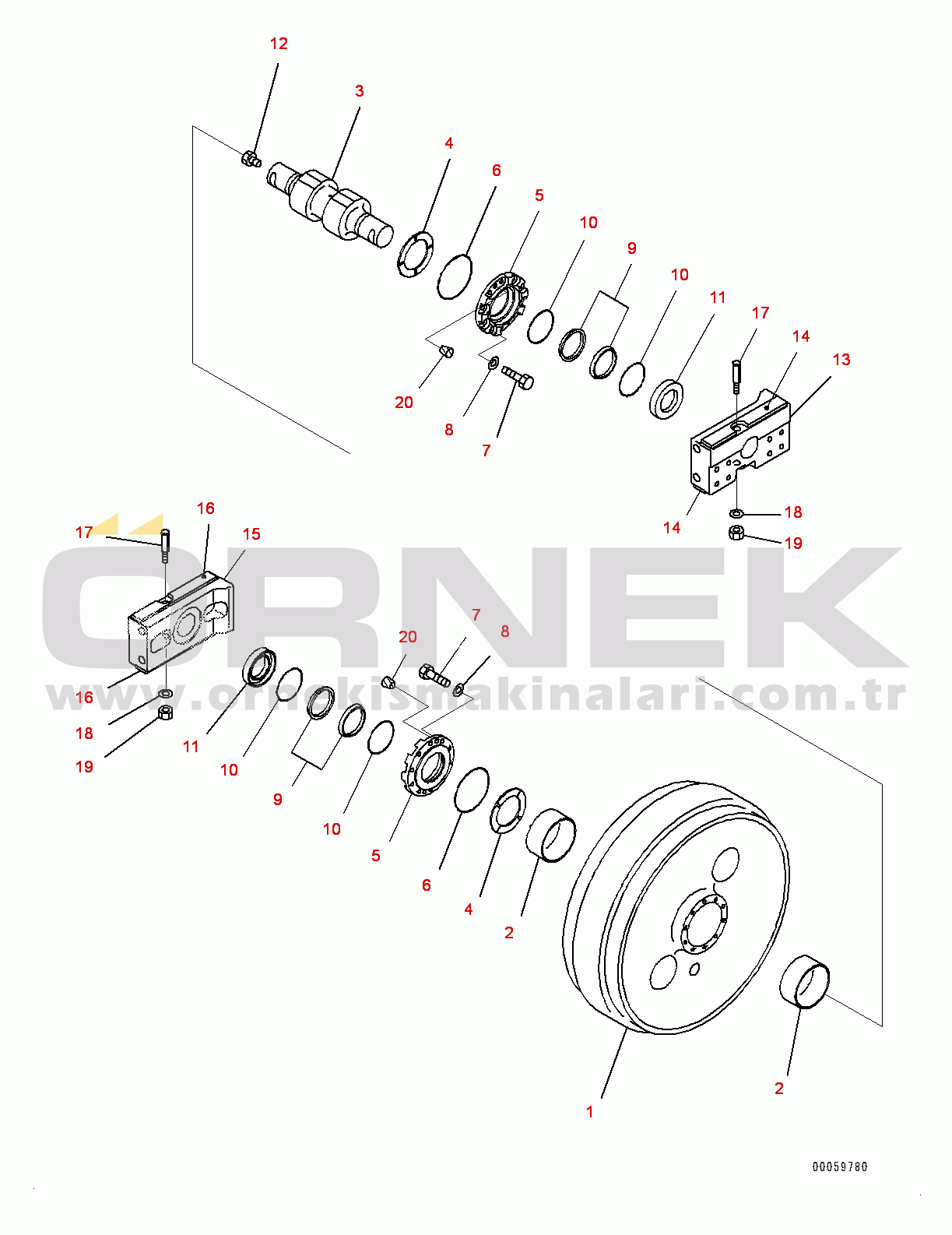 Komatsu D155AX-6 S/N 81028-UP Track Frame, Front Idler, R.H. (#81028-81149)