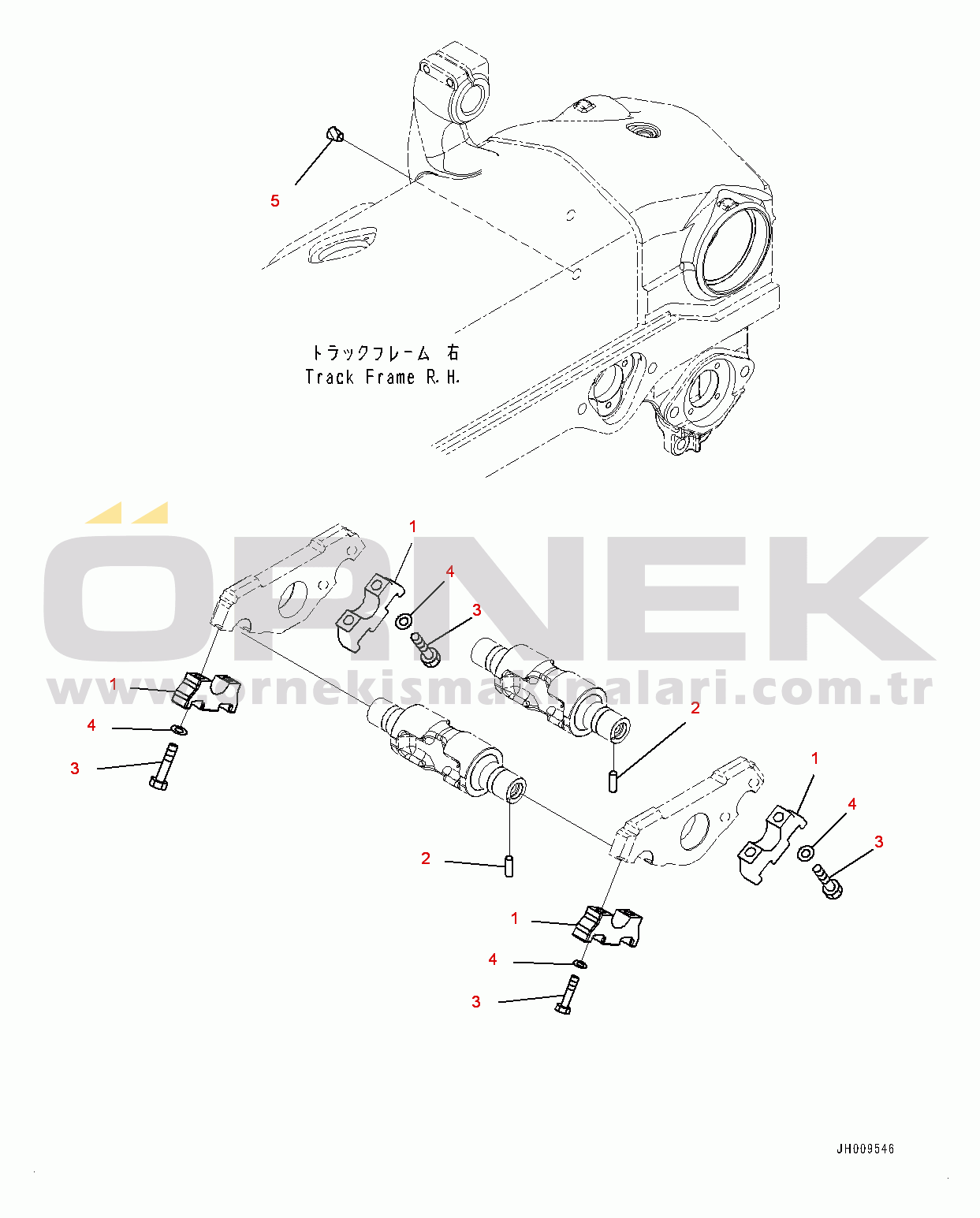 Komatsu D155AX-6 S/N 81028-UP Track Frame, Track Roller Cap, R.H. (#81028-)