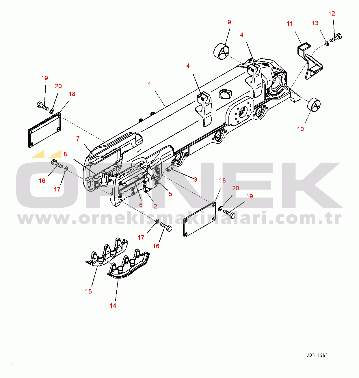 Komatsu D155AX-6 S/N 81028-UP Track Frame, Frame L.H. (#81028-81149)
