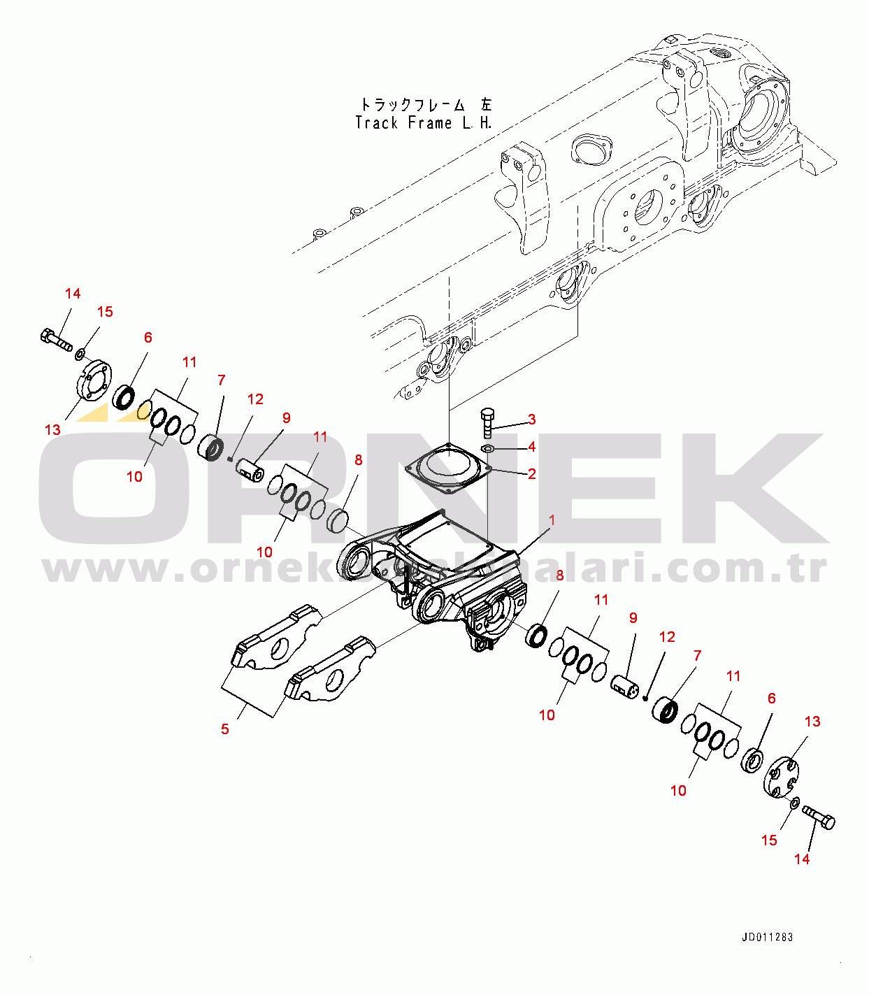 Komatsu D155AX-6 S/N 81028-UP Track Frame, Bogie, L.H. (#81028-81149)