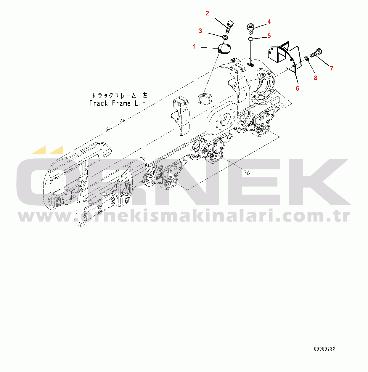 Komatsu D155AX-6 S/N 81028-UP Track Frame, Rear Cover (1/2) (#81028-81149)