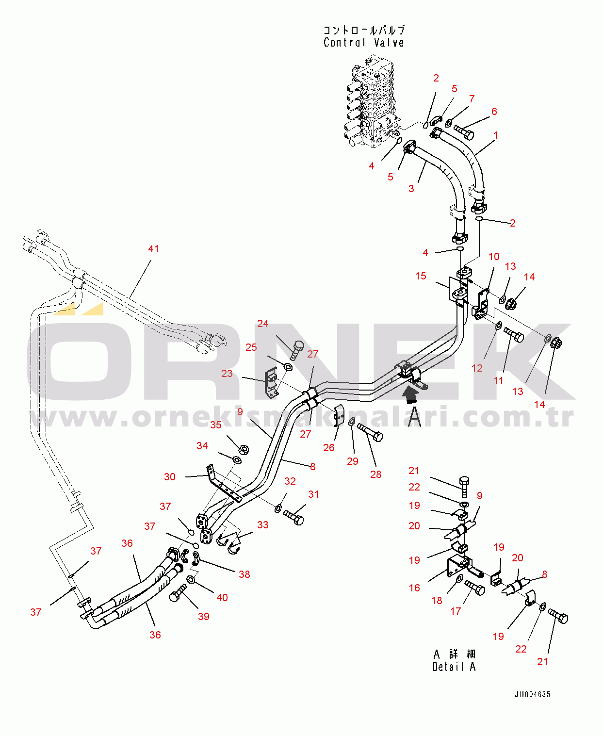 Komatsu D375A-6 S/N 60001-UP (Mining Spec.) Dozer Blade Lift Piping (#60001-)
