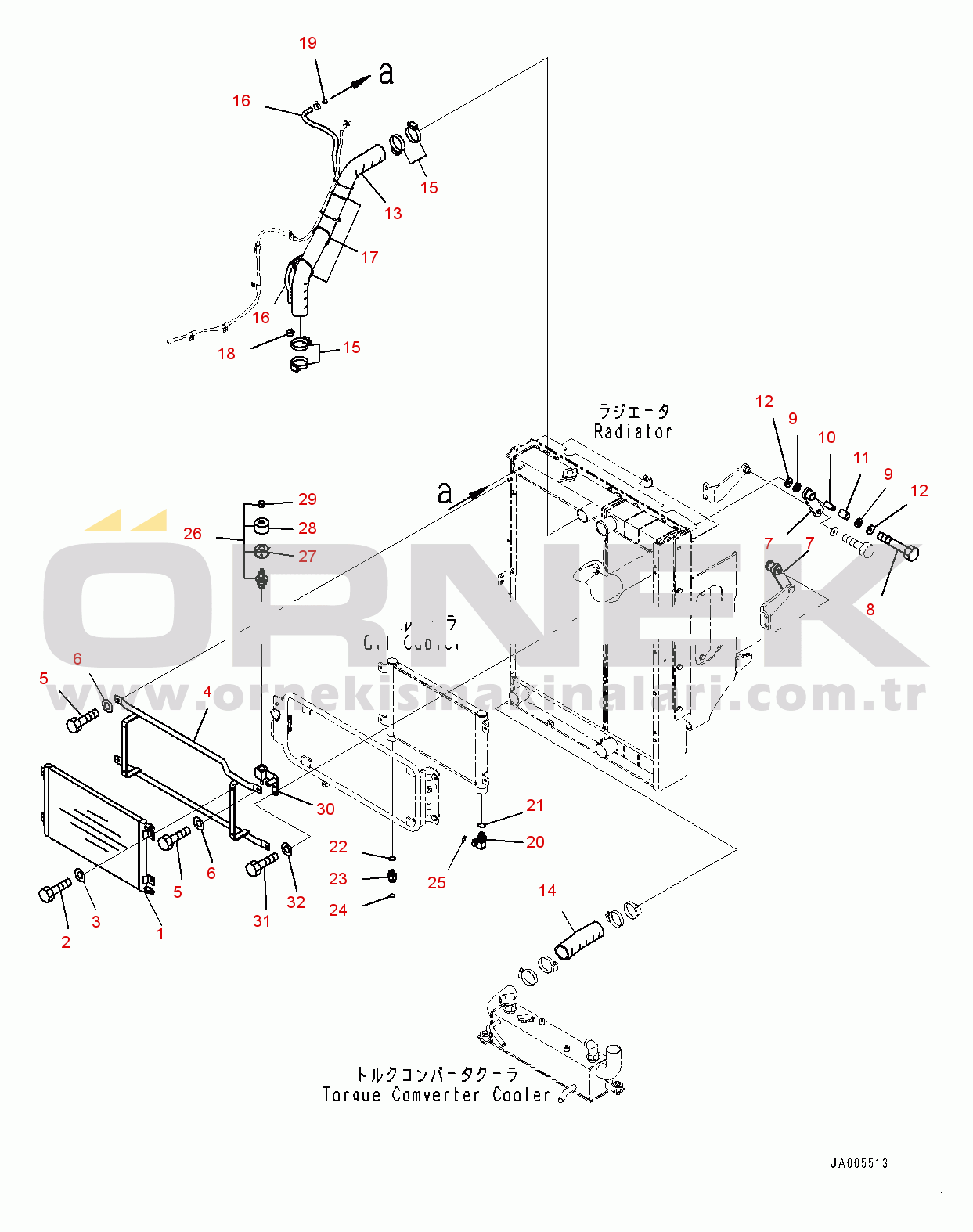 Komatsu WA430-6 S/N 65501-UP (ecot3) Radiator, Air Condenser and Piping (#65501-)