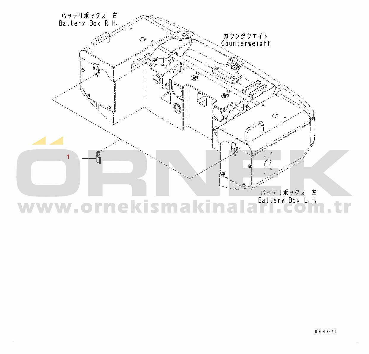 Komatsu WA430-6 S/N 65501-UP (ecot3) Battery Box, Padlock (#65501-)