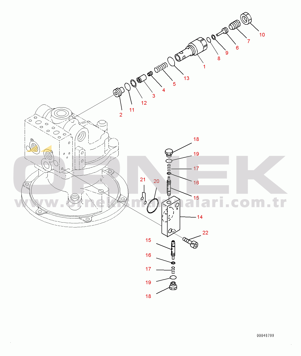 Komatsu PC270-8 S/N 30117-UP Swing Machinery and Motor, Swing Motor (3/3) (#30117-)
