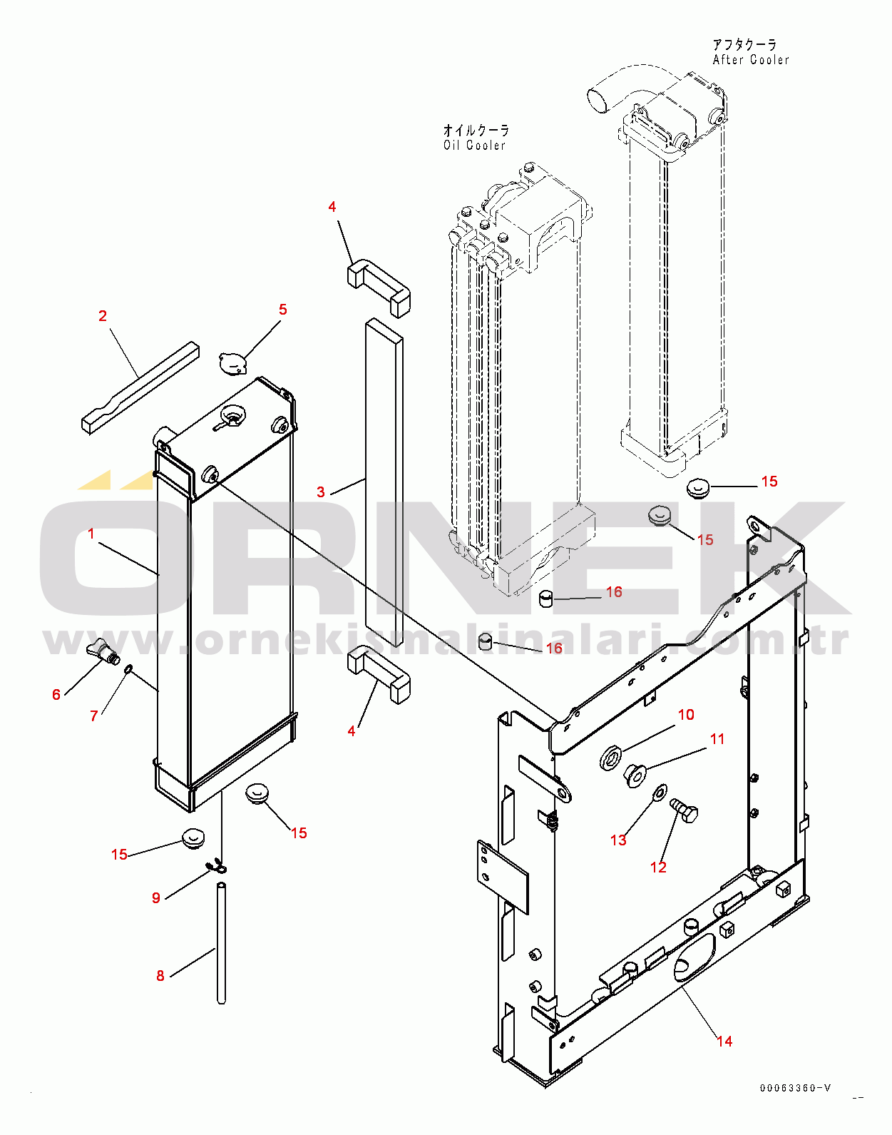 Komatsu PC270LC-8 S/N 30117-UP Cooling System, Radiator (#30117-30118)