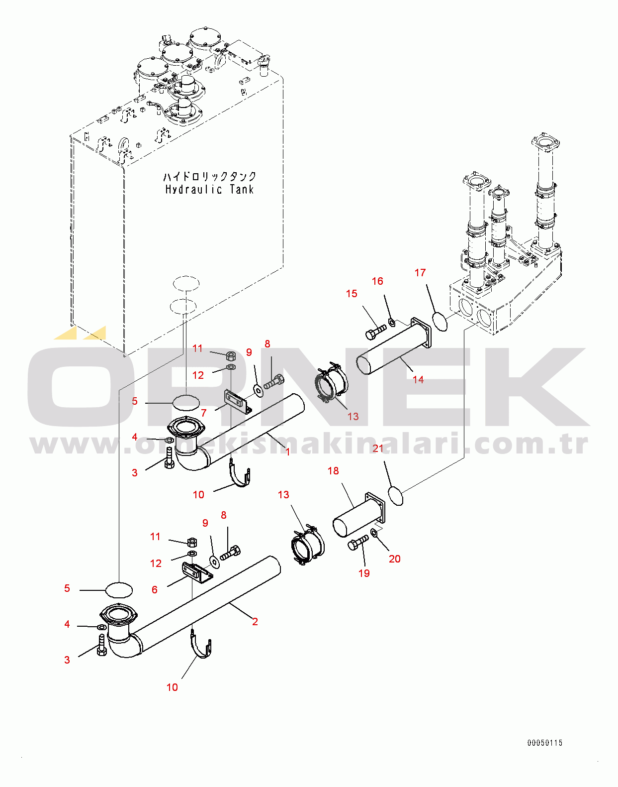 Komatsu PC2000-8 S/N 20196-UP Suction Piping, Fuel Tank to Main Pump (#20196-)