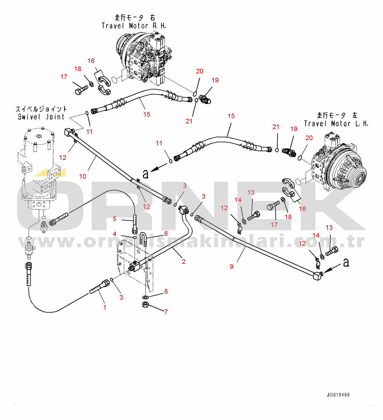 Komatsu PC2000-8 S/N 20196-UP Travel Piping, Hose (2/3) (#20196-)