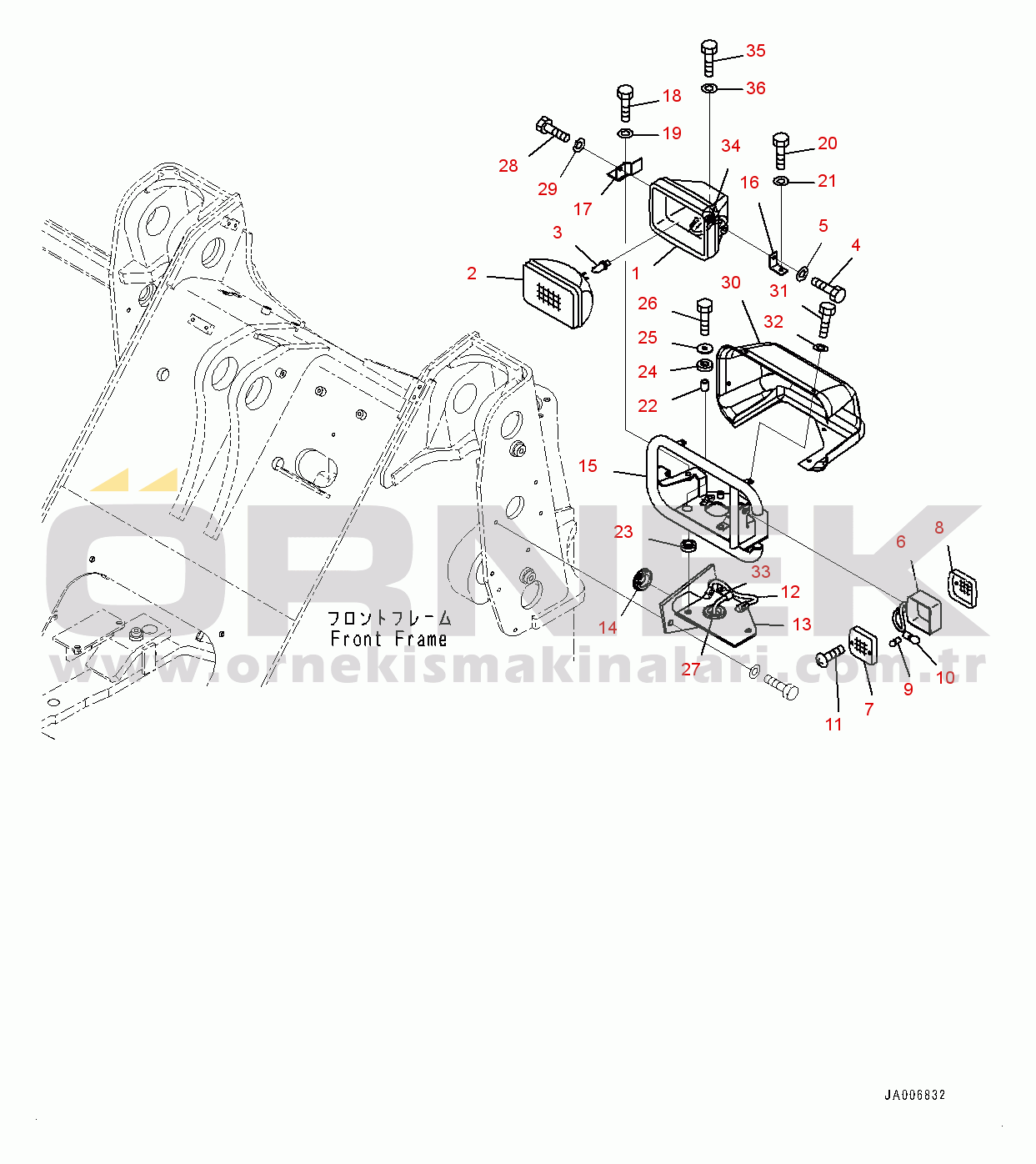 Komatsu WA320PZ-6 S/N 70452-UP Front Lamp, L.H. (#70900-)
