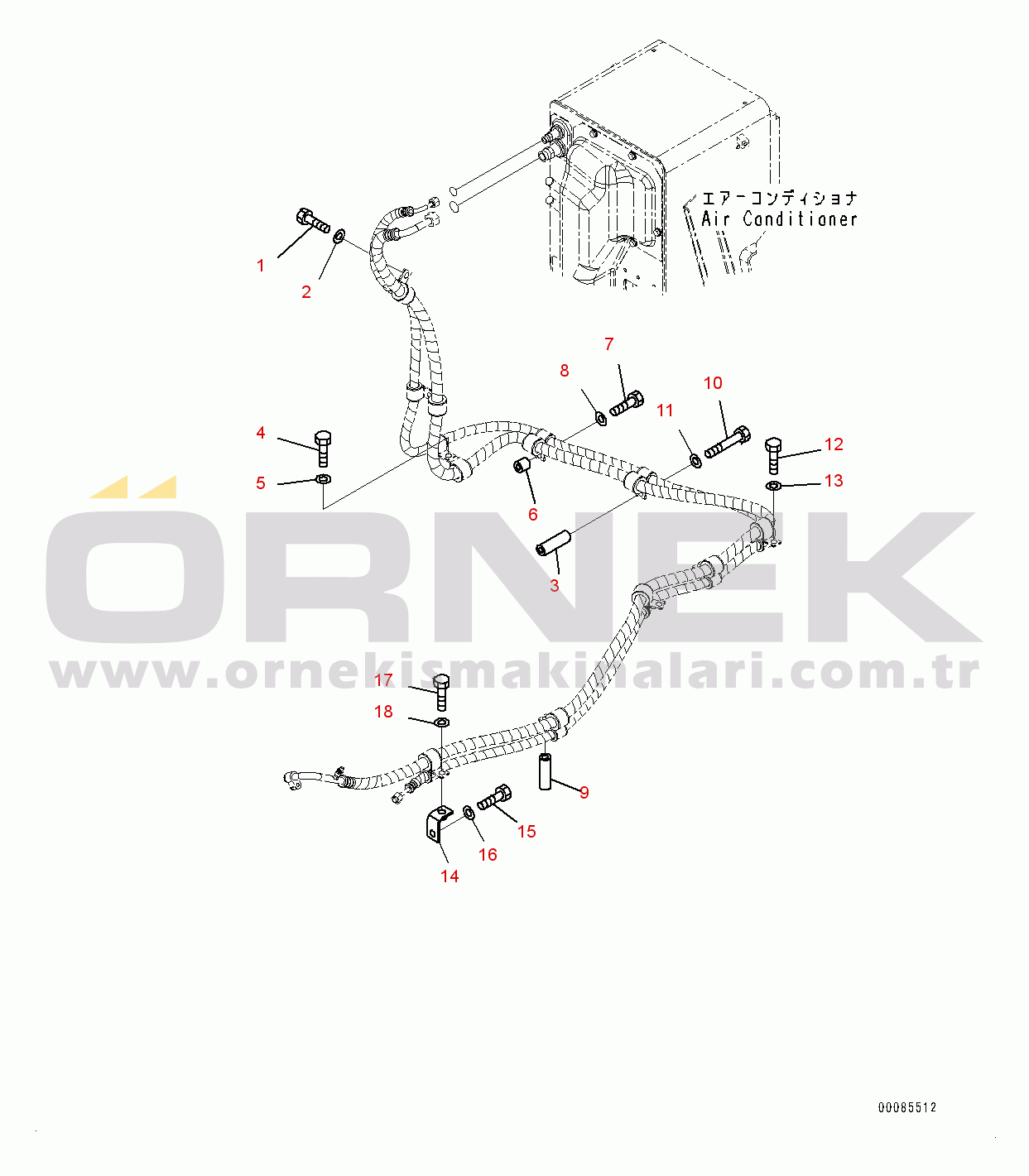 Komatsu D85PX-15E0 S/N 11609-UP (ecot3) Air Compressor, Piping (3/3) (#11609-)