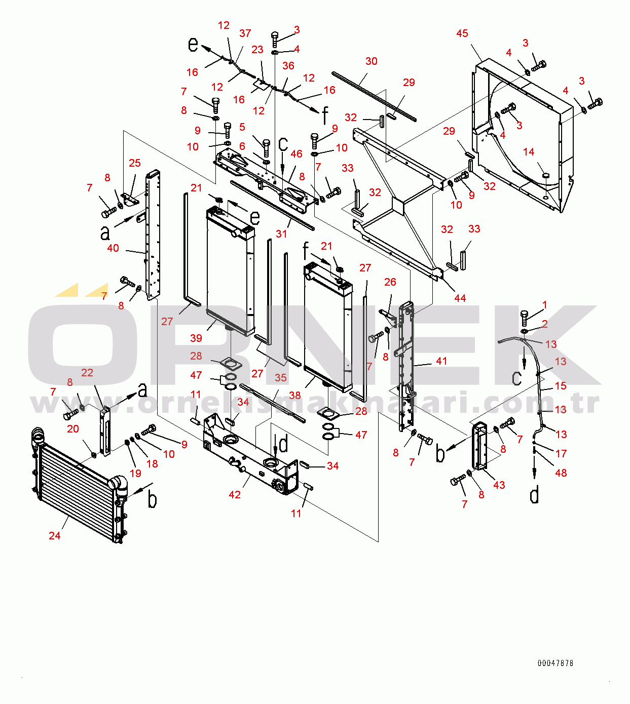 Komatsu WA500-6 S/N 55479-UP (ecot3, For EU) Radiator, Radiator Core (#55479-55488)
