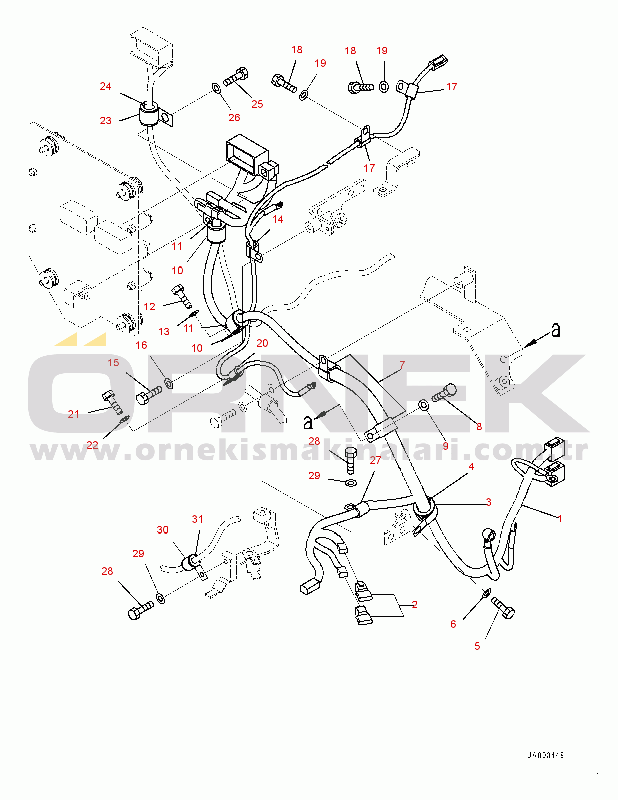 Komatsu WA150PZ-6 S/N 80001-UP Engine Wiring Harness, Wiring Harness (#80001-81526)