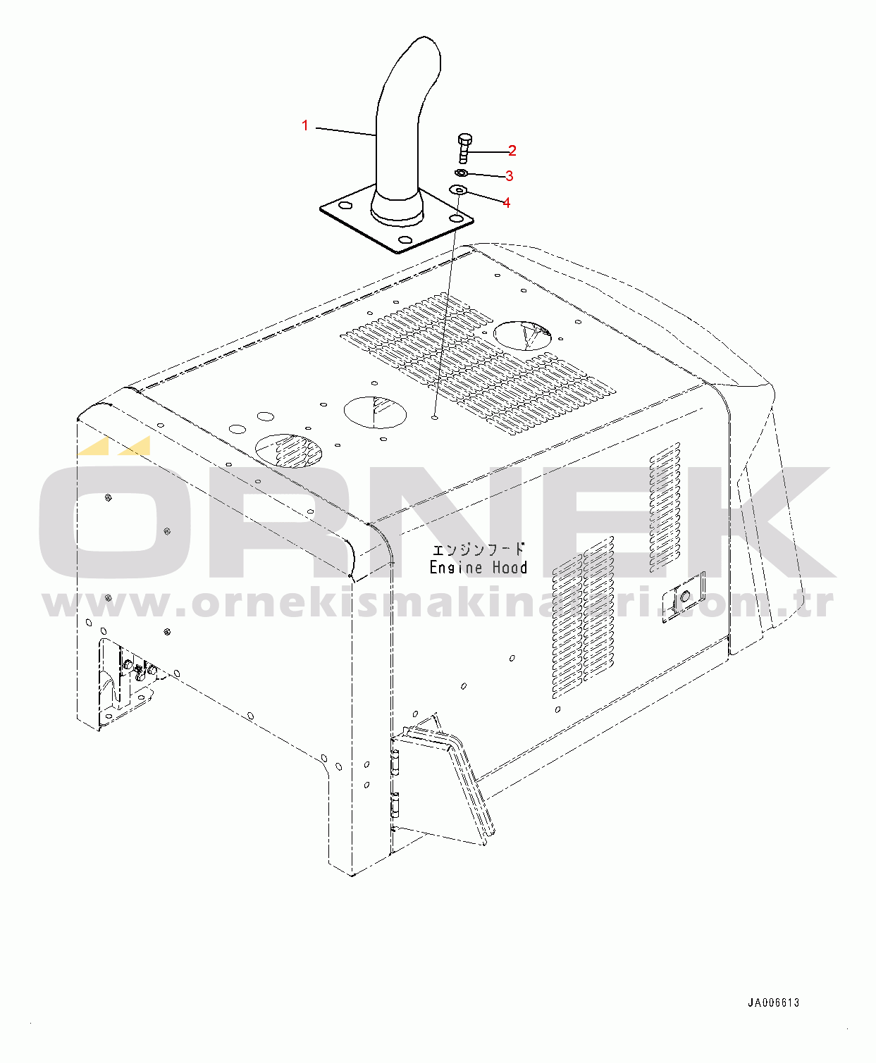 Komatsu WA150PZ-6 S/N 80001-UP Exhaust Pipe (#80001-)
