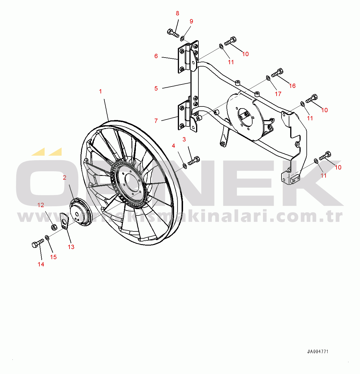 Komatsu WA150PZ-6 S/N 80001-UP Radiator, Fan (#80001-)